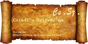 Csikós Szilvána névjegykártya